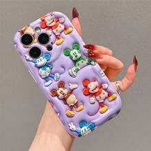 Disney Mickey Mouse Phone Case, Official Disney Mickey Mouse Character Design, Colorful Mickey Collage On Purple Background Protective Cover. Compatible With IPhone 17, 16, 15, 14, 13, 12, 11 Pro Series, Featuring Plush-Style Mickey Figures In Different Colors Against An Embossed Purple Background, Perfect For Disney Fans And Mickey Lovers To Showcase Their Favorite Character, Ideal For Birthdays, Holidays, Anniversaries, Graduation Gifts, Or Any Special Occasion To Surprise Family, Friends, Classmates, And Loved Ones. - trắng - Xem 3