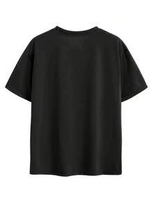 Stylish Women's T-Shirt With A Retro Design Featuring 'Fashion Portrait' And 'ICONIC' Lettering, Made From 100% Soft Fabric. | Crew Neck | Short Sleeves | Slightly Stretchy | Suitable For All Seasons | Fashionable | Shirt | Warm | Top | Minimal - Black - View 2