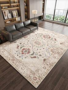 1pc Light Pink Floral Living Room Rug, Suitable For Kitchen, Dining Room, Bedroom, Room Holiday Decor, Indoor/Outdoor, Office, Lobby, Non-Slip Door Mat, Bathroom Rug, Hallway, Study Gaming Area Rug - Baby Pink - View 7