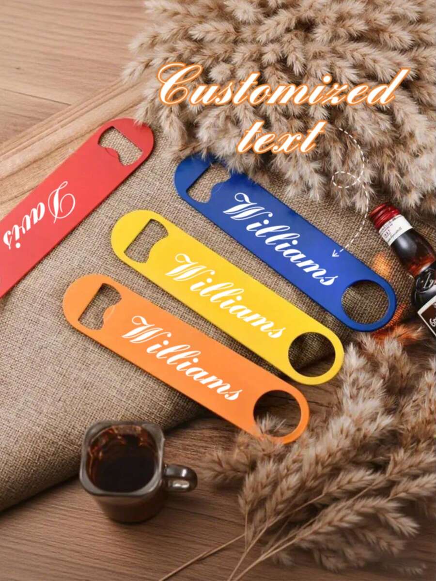 Personalized Stainless Steel Bottle Opener - Groomsman Gift, Can Be Customized As Bachelor Party Gift, Personalized Gift, Father's Day Gift - Multicolor - View 1