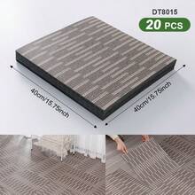 20pcs Peel And Stick Carpet Tiles - 30x30cm, Non-Slip Polyester Floor Puzzle, Suitable For Office, Bedroom And Home Decor - Easy Installation, Durable, Machine Washable - Multicolor - View 13