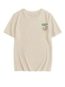 New Summer Short-Sleeved T-Shirt With Round Neck, Matcha Print, Tie-Dye And  Minimalist Style, Versatile And Elegant Blouse For Women - 杏 - 查看 7