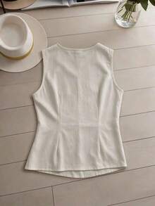 Conjunto de 2 piezas de mujer tejido a rayas de estilo elegante para el verano - Albaricoque 2 - Ver 6