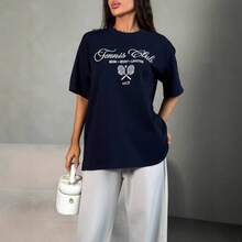 Camiseta de manga corta 100% algodón, estilo americano, moderna y con estampado único, novedad de verano, estilo Hong Kong, top casual versátil. - Negro - Ver 8