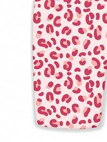 2pcs Girl Set Round-Neck Short-Sleeve T-Shirt With Star Pattern Cherry Prints And Pink Leopard Print Shorts Casual Summer Girls Outfits Set - Apricot - View 8