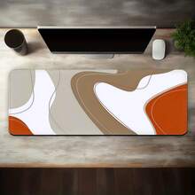 1pc Bohemian Style Abstract Brown Line Oversized Mouse Pad / Gaming Mouse Pad -- XXL Fabric Material -- Ultimate Tracking And Stability Performance -- Professional Gaming Grade Mouse Pad -- Non-Slip And Stable -- Full Desk Coverage -- PC Accessory -- Natural Beige And Brown Wavy Line Design Computer Keyboard And Mouse Pad, Suitable For Office, Home And Gaming Scenes - Bohemian Abstract Style - View 21