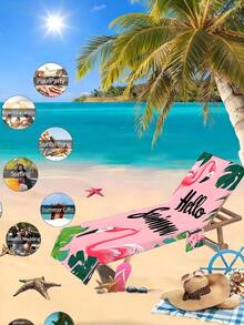 1pc Flamingo Pattern Beach Chair Cover Towel - Modern Style Polyester Fabric Pool Lounge Chair Cover With Convenient Pocket - Lightweight Quick-Dry Towel For Beach, Swimming Pool, Camping, Picnic, Best Gift For Family And Friends, Suitable For All Seasons - Multicolor - View 11