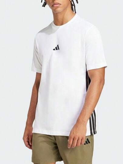  Áo thun ngắn tay Adidas Essential màu trơn, thiết kế đơn giản phù hợp mặc hàng ngày và đi làm, dành cho nam JE6388