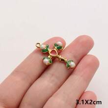 2件套手工粉色和酒红色珐琅吊坠，304不锈钢花卉吊坠，可用于项链、耳环、手链DIY饰品制作，男女皆宜，18K镀PVD，日常佩戴 - Flower - 查看 24