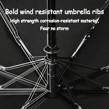 1pc New Summer Umbrella, Student Manual 3-Fold Compact Umbrella, Sky & People Series UV Protection - As Shown - View 5