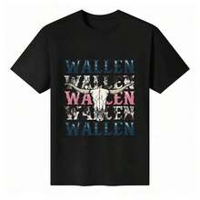 1 camiseta unisex 100% algodón con un elegante diseño de homenaje a "Wallen". 210g 100% algodón, los diseños están impresos. Unisexo. - Negro - Ver 7