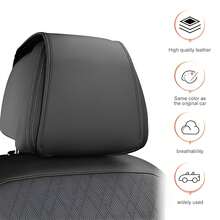 Car Headrest Cover Wear-Resistant Leatherette Car Seat Pillow Protector Skin-Friendly Anti-Scratch Protection Cover Car Headrest Storage Bag - Multicolor - View 2