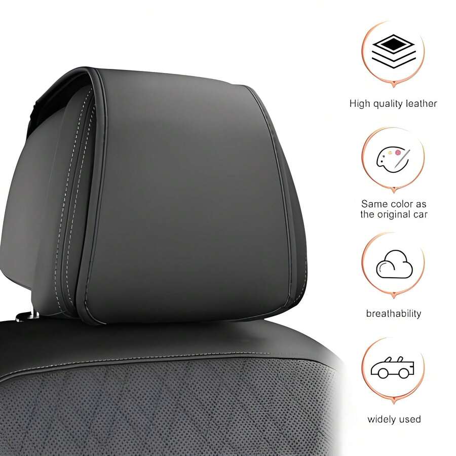 Car Headrest Cover Wear-Resistant Leatherette Car Seat Pillow Protector Skin-Friendly Anti-Scratch Protection Cover Car Headrest Storage Bag