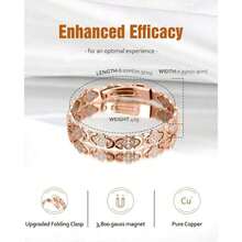 Copper Bracelets For Women , Pure Copper Magnetic Bracelet With 3500 Gauss Effective Magnets Outdoorfun - 金子 - 查看 7