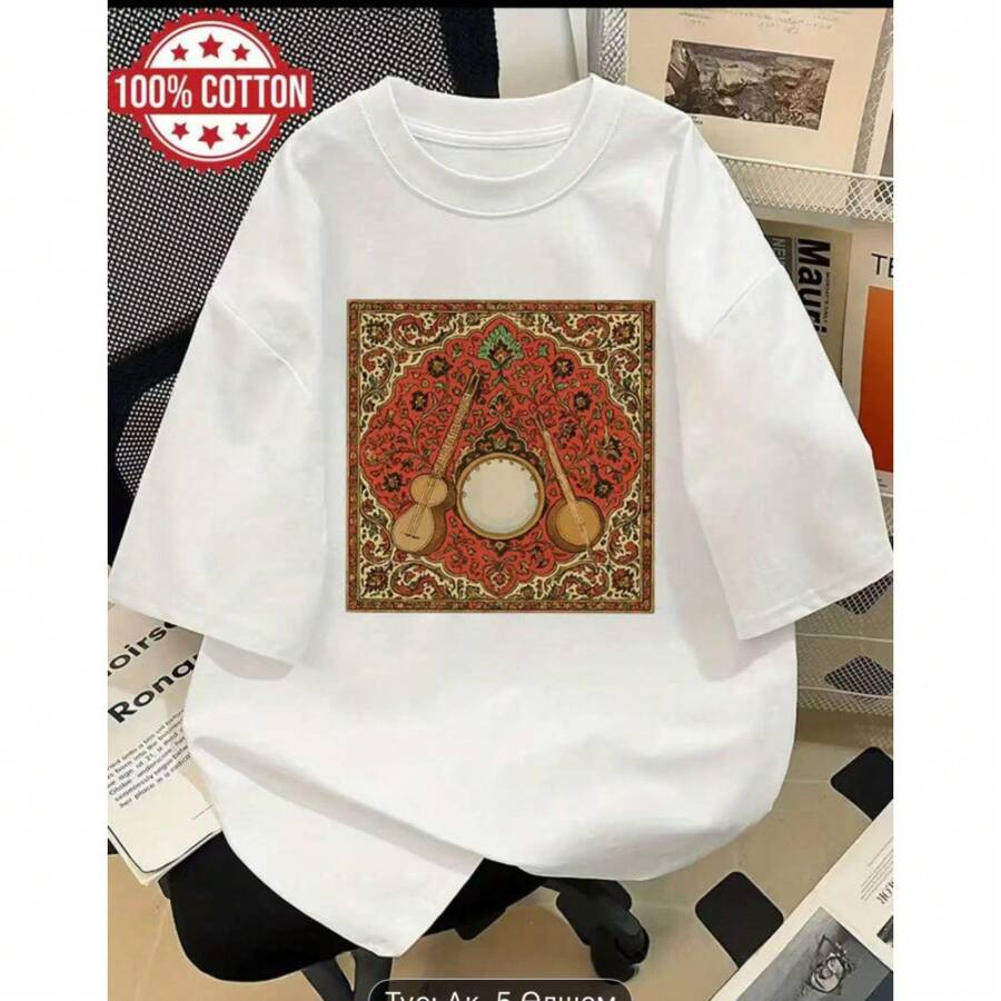 Camiseta de manga corta para mujer, estilo transfronterizo, novedad de verano 2025, corte holgado, top único y elegante. - Blanco - Ver 1