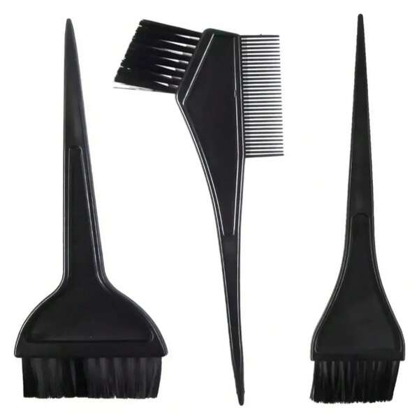 Kit 3 Pincel Pente Para Pintar Pintura Tingir Cabelo Barbas Preto