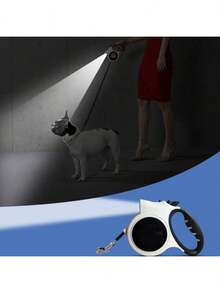 1 pieza Correa retráctil automática para perros con luz LED para exteriores, 5m, adecuada para perros de menos de 35KG - Multicolor - Ver 8