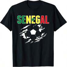 Camiseta para Amantes del Fútbol de Senegal - Apoya al Fútbol Senegalés (1) - Negro - Ver 7