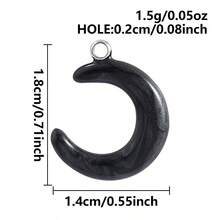 1pc/5pcs Minimalist Stainless Steel 304 Electroplated Durable Multi-Color Teardrop Moon Pendant, Suitable For Keychain, Bag Decor, DIY Jewelry Making Necklace Bracelet Earring Accessories - S3418 - View 18