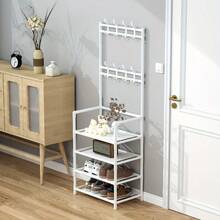 Entryway Organizer Combo - Coat Rack, Shoe Rack, Shoe Organizer, Bench With Hooks For Storing Shoes, Clothes, Jackets, Hats, Bags, Umbrellas In Hallway, Home Decor Accessory - Multicolor - View 6