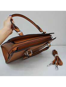 Bolsa Feminina Transversal e Ombro Elegante Trabalho - Azul - Visão 4