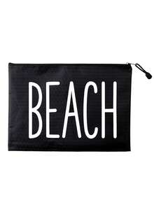 Multi-Color A5 Soccer Ball Texture Beach Bag, Make Up Bag With Color "Beach"Printing, Beach Theme. Large Capacity Cosmetic Bag,Toiletry Bag With Nylon Zipper - Lightweight, Storing Sunscreen, Snacks, Bikinis, File And Beach Essentials. Spring And Summer Storage, Durable, Very Suitable For Swimming, Beach - Multicolor - View 14