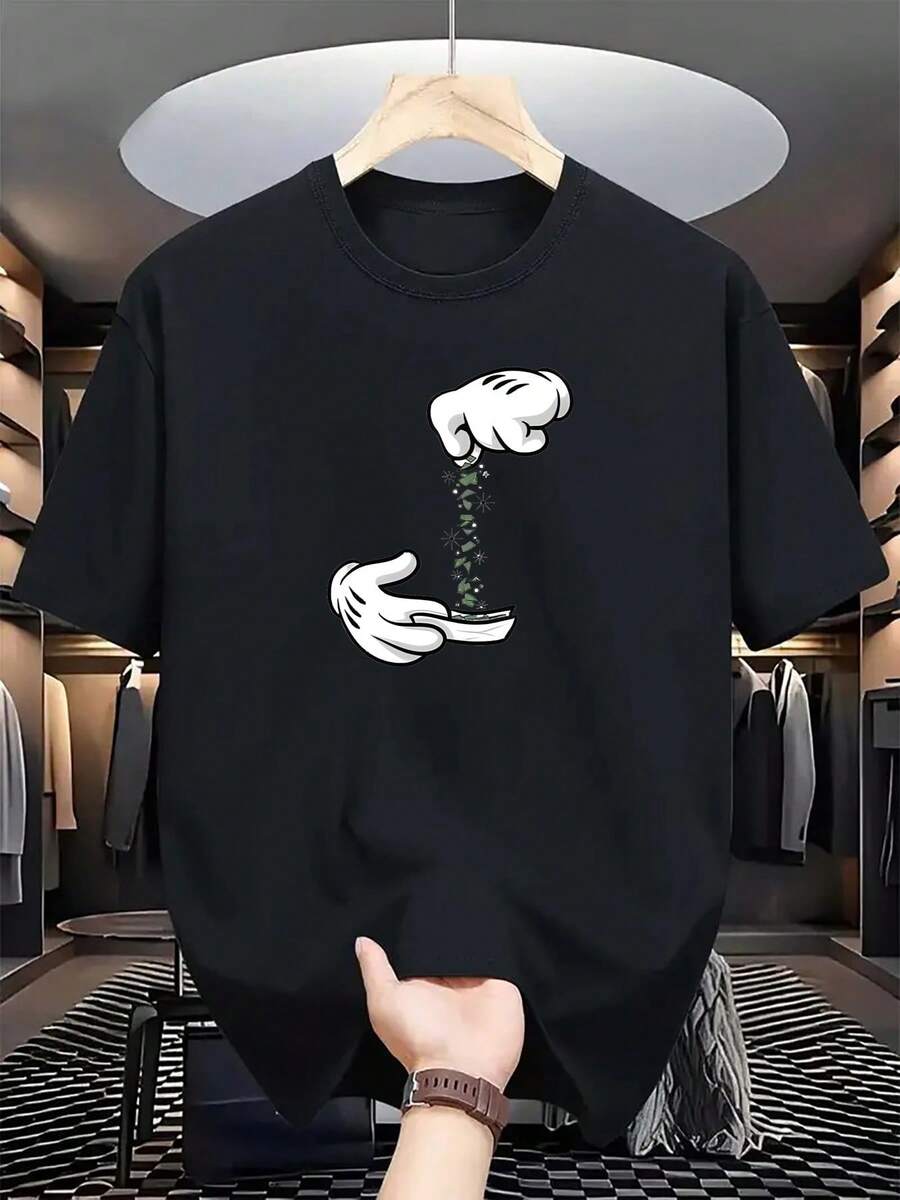 Nueva Camiseta Suave al Tacto Talla Grande Transpirable Camiseta con Estampado Camiseta Hip-Hop de Secado Rápido Camiseta de Secado Rápido Tonos Vibrantes Camiseta de Secado Rápido Camiseta con Estampado de Color Sólido Camiseta Linda - Negro - Ver 1