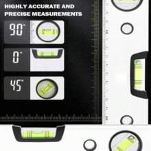 MAGNETIC 3 PIECE BUILDERS BUILDING SPIRIT LEVEL SET - 300, 600, 1000mm Yellow/Silver - VJN0342-y - View 6