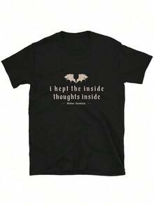 Estilo oversize adecuado para mujeres, Ridoc Dejo mis pensamientos interiores dentro de la camiseta, Camiseta Ridoc Onyx Storm, Libro de la Cuarta Ala, Caballero Dragón, Camiseta Romántica, Regalo de Libro, Camiseta holgada para mujer, perfecta para fiestas o regalos, suave y cómoda - Camiseta de cuello redondo, camiseta deportiva casual, artículo esencial de vestuario, Buscar, ropa deportiva casual para el Día de San Valentín para mujer. - Negro - Ver 3