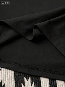 100% algodón puro, transpirable y agradable para la piel. Diseño clásico de cuello redondo, corte ajustado y adecuado para todo tipo de cuerpos. Estampado de moda con estilo minimalista y de alta calidad. Diseño unisex perfecto para conjuntos de pareja, ideal para el transporte diario, citas, ocio y ropa urbana - versátil y atemporal. - Negro - Ver 5