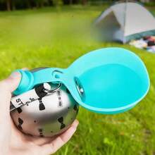 304不锈钢可折叠球形宠物饮水器,便携式户外小型犬饮水瓶 - 彩色 - 查看 3