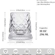 1個 10盎司（約283.5克）旋轉威士忌杯，適用於蘇格蘭威士忌旋轉古典透明玻璃杯，酒吧、派對、居家與禮品調酒杯，奢華高端威士忌杯，經典水晶玻璃杯，旋轉啤酒杯，烈酒杯，水晶旋轉杯，居家威士忌杯，烈酒杯，烈酒杯，壓紋玻璃威士忌杯，紓壓飲酒杯，烈酒杯，熱門旋轉杯 - 查看 8