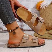 Thick Sole Comfortable Buckle Casual Sandals, New Summer Soft Bottom Beach Slippers For Outdoor Wear - Beige - View 15