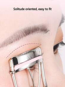 1pc Stainless Steel Eyelash Curler, Makeup Eyelash Curler, False Eyelash Applicator, Makeup Broad Angle Beauty Tool, Soft Texture Won't Pinch Lashes, Long-Lasting Shaping, Comfortable To Use - Pink - View 7