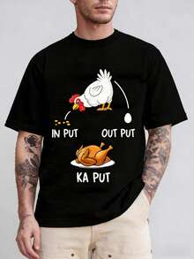 Funny Summer T-Shirt For Chicken Breeders - Featuring Chicken Dancing And Poultry Cramps, Along With Sign Jokes And Chicken Nuggets - Short Sleeve T-Shirt, Suitable For Farm Visits, BBQ Parties, Casual Wear, Unisex And A Collectible T-Shirt, Loose And Comfortable For Summer. - Back - View 1