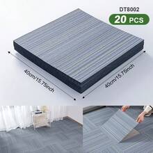 20pcs Peel And Stick Carpet Tiles - 30x30cm, Non-Slip Polyester Floor Puzzle, Suitable For Office, Bedroom And Home Decor - Easy Installation, Durable, Machine Washable - Multicolor - View 17