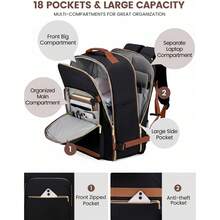 NEWHEY 40L Mochila de Viaje, Aprobada por Aerolíneas, Incluye 3 Cubos de Embalaje, Bolsa de Noche TSA, Bolsa Impermeable de Artículo Personal, Mochila de Fin de Semana, Adecuada para Portátil de 17 Pulgadas - Multicolor - Ver 3
