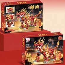 Azure Dragon Building Blocks Handmade DIY Collectible Decor, Holiday Gift Dragon Blocks, Immersive Stress Relief Assembly For Adults, Traditional Myth Chinese Dragon Building Blocks, 3D Interlocking Blocks Adult Stress Relief Toy - Multicolor - View 11