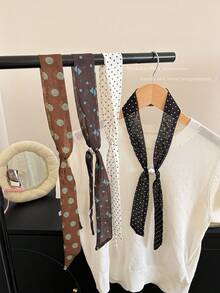 1/4 Stück Perlen Polka Punkt Schal Halskette für Frauen, verstellbarer Atmosphäre Schal, vielseitiges tägliches Accessoire - Verschiedenfarbig - Übersicht 5
