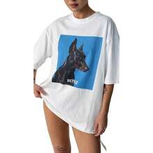 Camiseta de manga corta 100% algodón, estilo europeo y americano de verano, moderna y a la moda, ropa exterior de nicho, top Hiphop que realza la figura. - Blanco - Ver 6