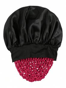 Women's Anti-Slip Satin Sleep Cap, Loose Elastic Band Sleep Cap Suitable For Natural Hair, Breathable Wide-Brim Satin Sleep Cap, Anti-Slip Night Sleep Hair Care Comfortable Satin Sleep Cap, Loose Elastic Band Non-Slip Hair Care Cap - Multicolor - View 12