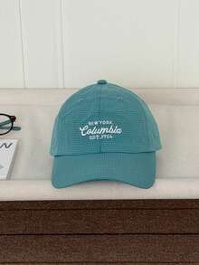 Women's Soft Top Letter Embroidered Yellow Baseball Cap, Spring/Summer New Quick-Dry Breathable Sun Protection Baseball Cap, Colorblock Summer Quick-Dry Breathable Sun Protection Baseball Cap, UV Protection Thin Hat - Colu Quick-drying - View 10