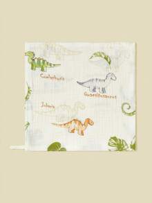Bộ 5 chiếc yếm ăn cho bé bằng vải cotton mỏng in hình hoa và động vật hoạt hình, khăn ăn, khăn lau nước bọt. - Nhiều màu - Xem 4