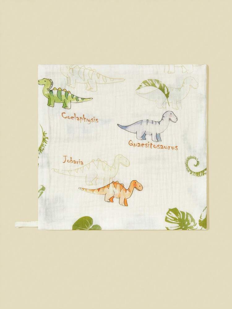 Bộ 5 chiếc yếm ăn cho bé bằng vải cotton mỏng in hình hoa và động vật hoạt hình, khăn ăn, khăn lau nước bọt. - Nhiều màu - Xem 4