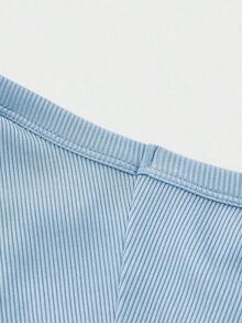 Camiseta sin mangas cuadrada Floreya para mujer, top casual de verano de ajuste ceñido sin mangas para capas, sencillo pero elegante, estilo deportivo, versátil para todas las estaciones en color blanco - Celeste - Ver 7