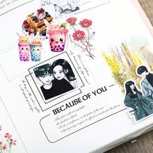 18pcs/Set New Cute Cartoon Watercolor Milk Tea & Breakfast Food Flat Stickers, Multipurpose Decorative Stickers, Suitable For Scrapbooking, Phone Case & Cup DIY Decoration, Self-Adhesive, Matte Paper, Disposable School Supplies - Grid - View 4