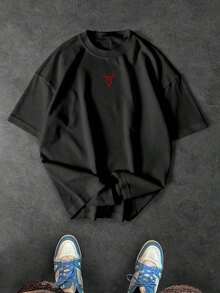 1 pieza RISE LYT Camiseta Deportiva de Manga Corta con Cuello Redondo y Estampado Botánico para Hombre, para Ropa de Entrenamiento de Verano, Camisetas y Camisetas sin Mangas para Correr, Camiseta Negra, Camiseta con Estampado de Araña, 210g 100% Algodón, los diseños están completamente impresos. Unisexo. - Negro 3 - Ver 2