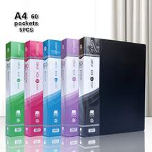 A4 PP File Folder 10-100 Pages, 1/5 Pcs, Portable Document Storage Folder, Multi-Color Lightweight File Folder, Office & Student Use - Single Piece - View 53