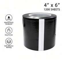 1 Hộp 1200 miếng màng chắn hình xăm màu đen 4"x6", màng chắn nha khoa bằng nhựa thích hợp cho phòng khám nha khoa và xăm hình. - Xem 1