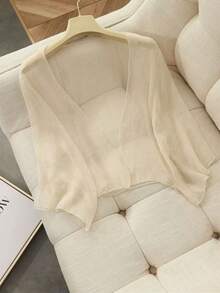 1pc Solid Color Chiffon Soft Outerwear Shawl - Multicolor - View 13